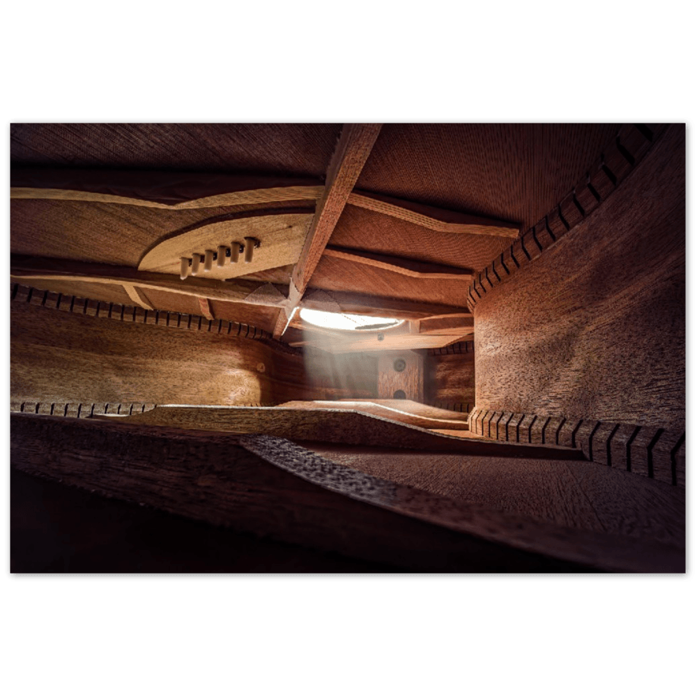 Photo of Inside an Acoustic Guitar, Part 2. Acrylic Print - Acrylic Print - Architecture In Music