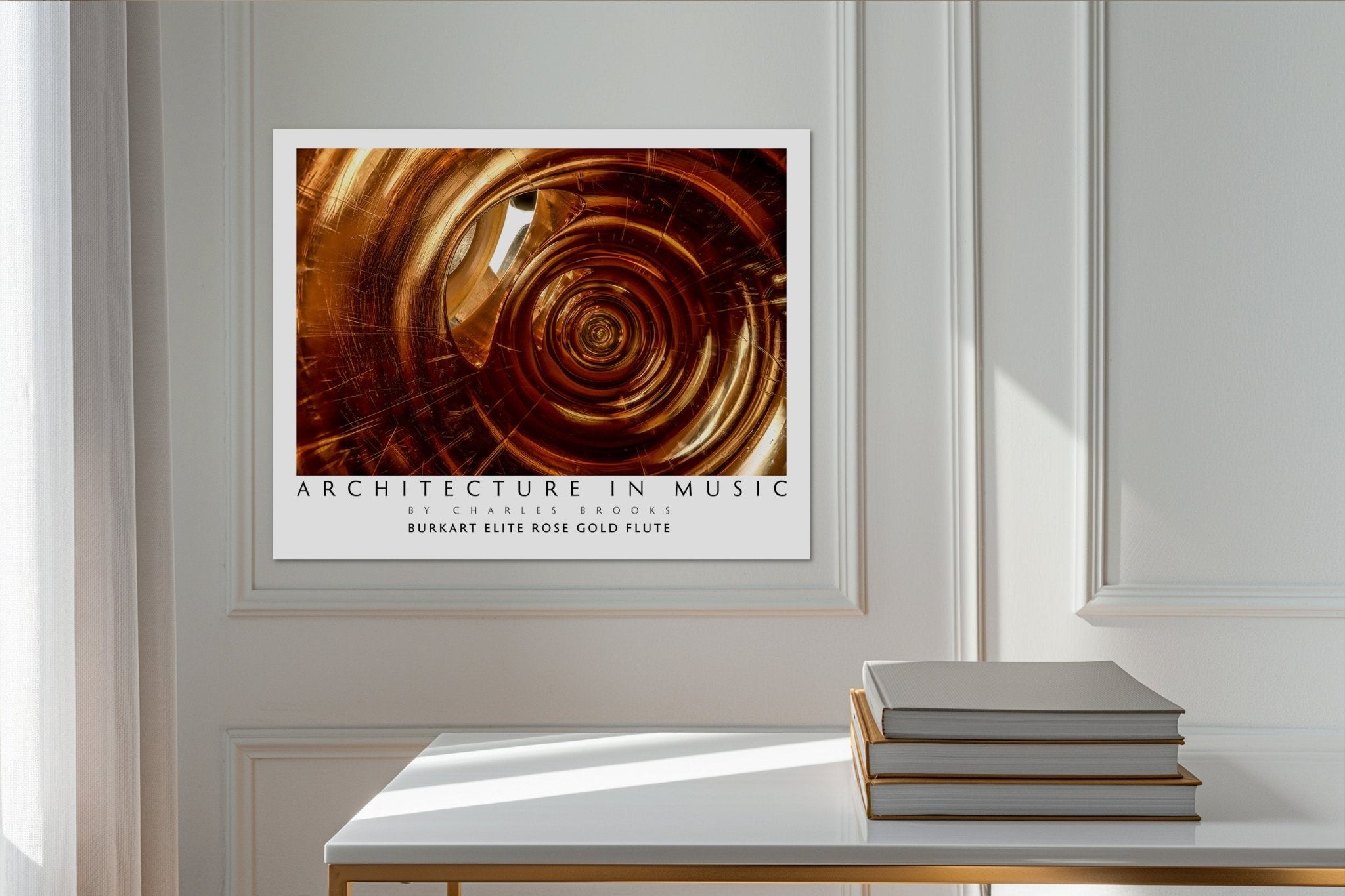 Photo of 14k Burkart Elite Rose Gold Flute. High Quality Poster. - Giclée Poster Print - Architecture In Music